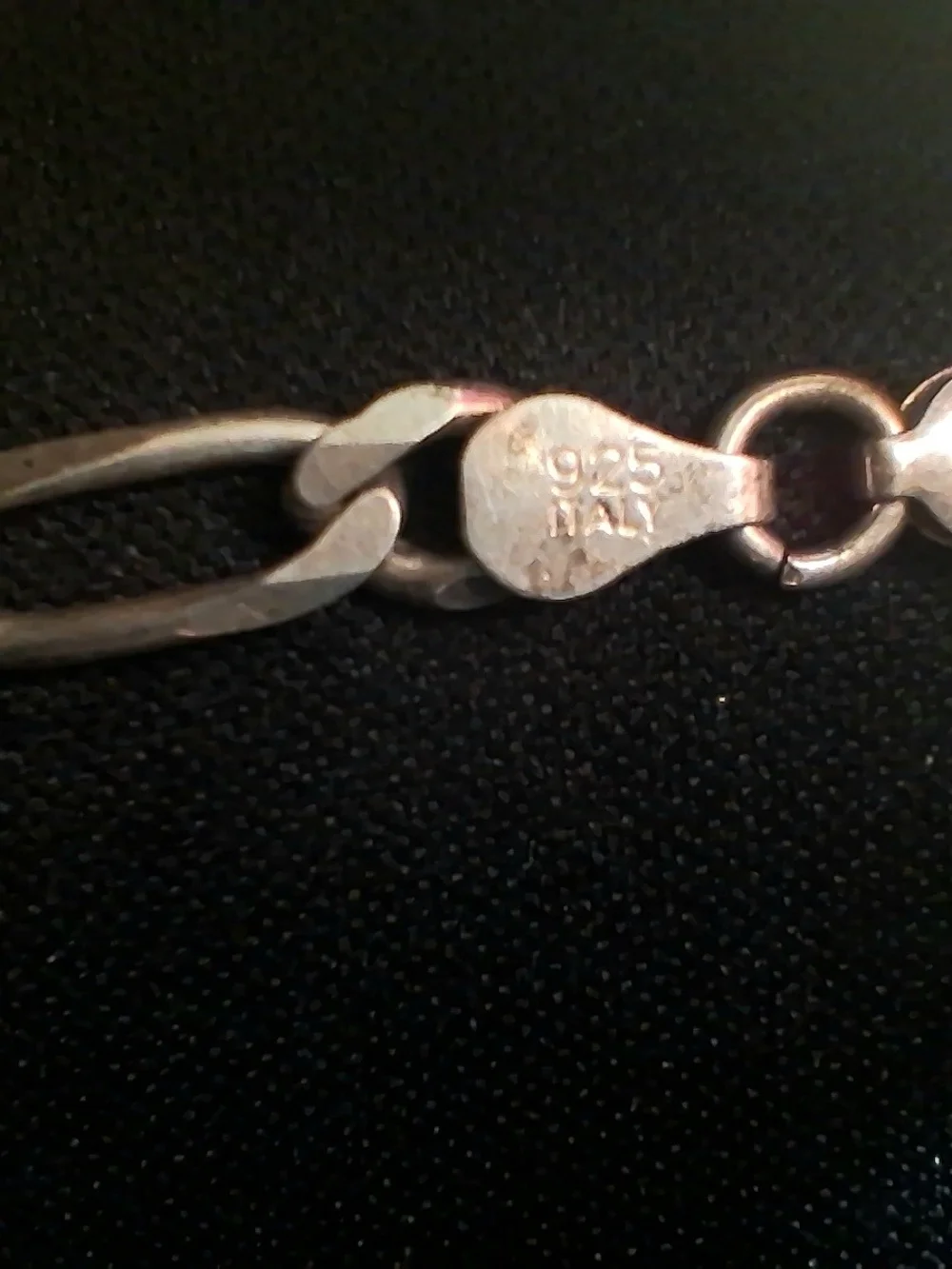 Vintage 925 Sterling Silver Italy Figaro Chain Link Bracelet - 8